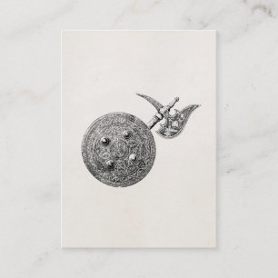 斧の盾の装甲中世武器紋章付き外衣 名刺