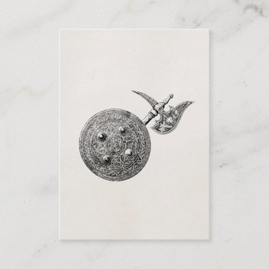 斧の盾の装甲中世武器紋章付き外衣 名刺 (正面)