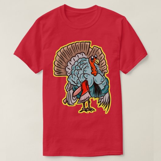 斧のTシャツをクラシック着た七面鳥 Tシャツ (デザイン正面)