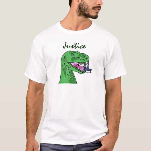 斧のTレックスの食べ物の石油掘削装置のワイシャツの正義 Tシャツ (正面)