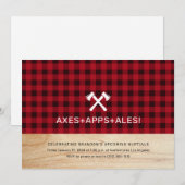 斧を投げるバイソン柄パーティー招待状 招待状 (正面/裏面)