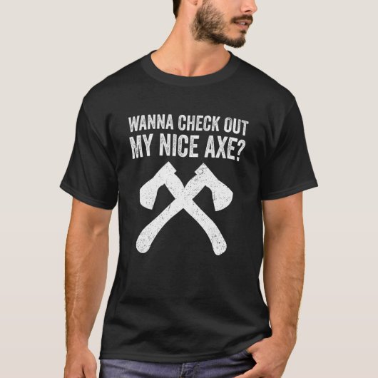斧を投げる斧のスローアパン Tシャツ (正面)