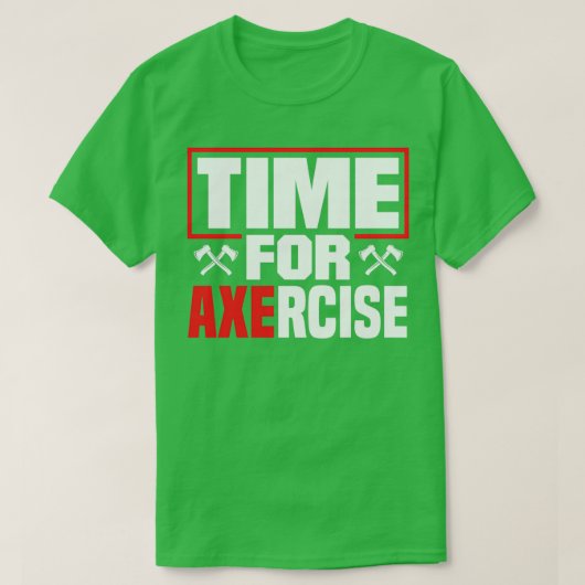 斧を投げる斧の投げ斧の時間 Tシャツ (デザイン正面)