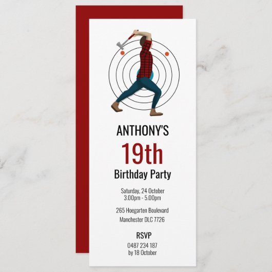 斧を投げる 招待状 (正面/裏面)