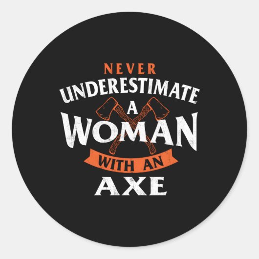 斧を投げ捨てた斧のランバージャックを持つA ラウンドシール (正面)