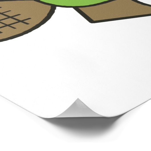 斧を持ったかわいい小さなビーバー ポスター (角)