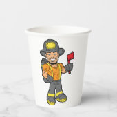 斧を持った消防士 紙コップ (正面)