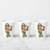 斧を持った消防士 紙コップ