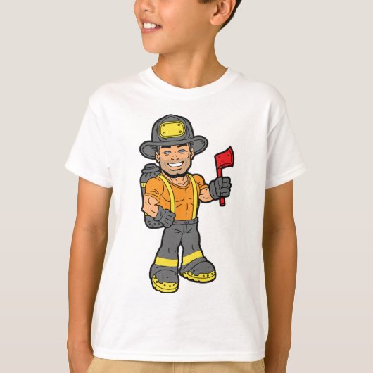 斧を持った消防士 Tシャツ (正面)