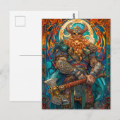 斧を持つバイキング戦士 北欧神話 コ ポストカード (正面/裏面)