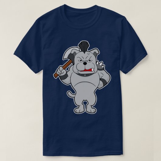 斧を持つ犬 Tシャツ (デザイン正面)