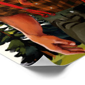 斧を持カッコいいったヴィンテージ男 ポスター (角)