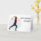 斧スロー カード (黄色い花)