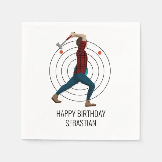 斧スロー スタンダードカクテルナプキン (正面)