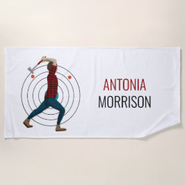 斧スロー ビーチタオル