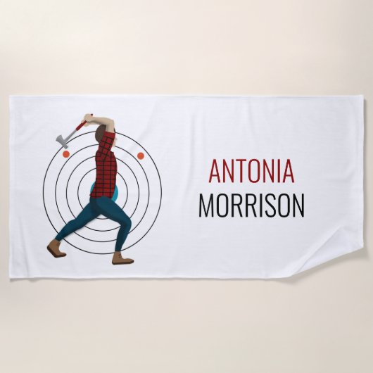 斧スロー ビーチタオル (正面)