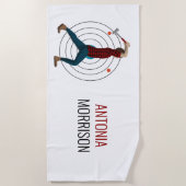 斧スロー ビーチタオル (正面)