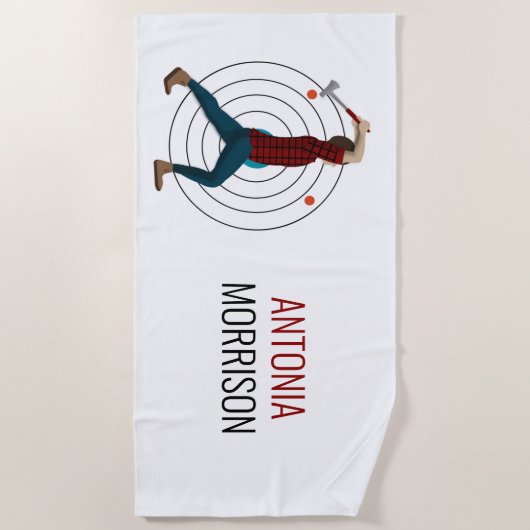 斧スロー ビーチタオル (正面)