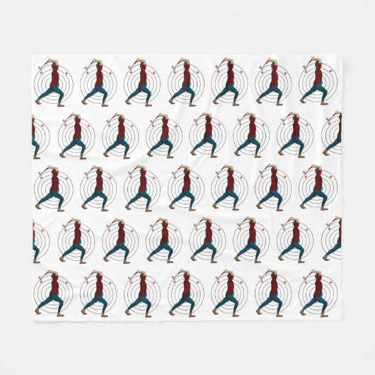 斧スロー フリースブランケット (正面(横))