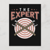 斧投げおもしろいの専門家、斧（へた）木（き）工 ポストカード (正面)