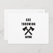 斧投げことわざ 案内ポストカード (正面/裏面)