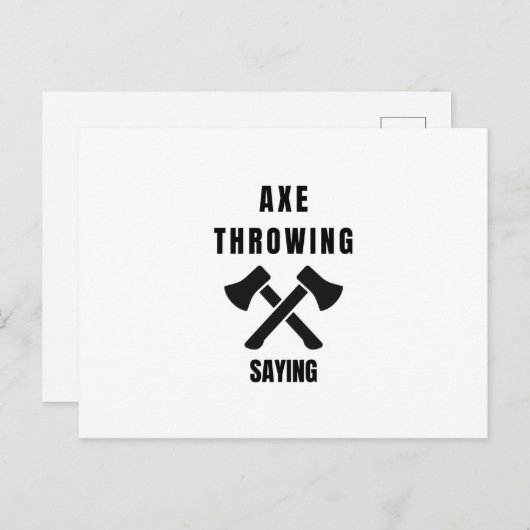 斧投げことわざ 案内ポストカード (正面/裏面)