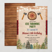 斧投げパーティーの招待 招待状 (正面/裏面)