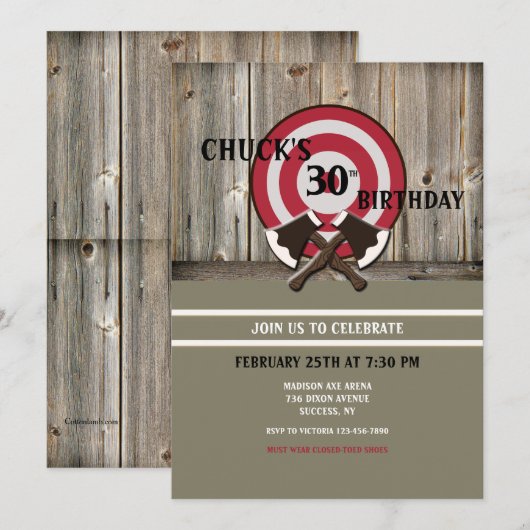 斧投げ招待状 招待状 (正面/裏面)