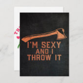 斧投げ斧のおもしろい引用文 招待状 (正面/裏面)