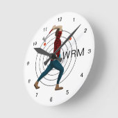 斧投げ ラウンド壁時計 (傾斜)