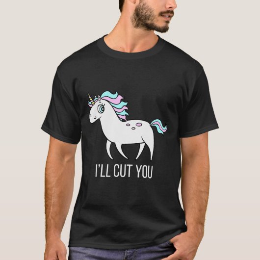 斬り捨て御免!ユニコーンがお届けする面白Tシャツギフト Tシャツ (正面)
