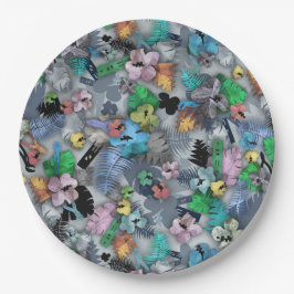 斬新なハワイアンプリントの建設用デザイン ペーパープレート