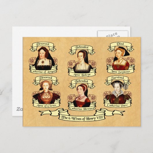 、斬首される離婚される、死なれる… ヘンリー八世の妻 ポストカード (正面/裏面)