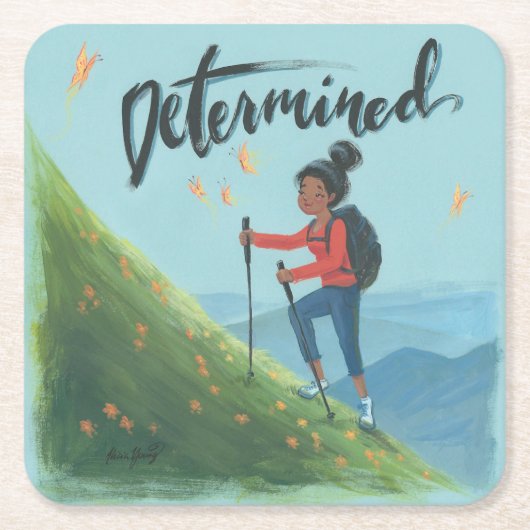 断固とした! スクエアペーパーコースター (正面)