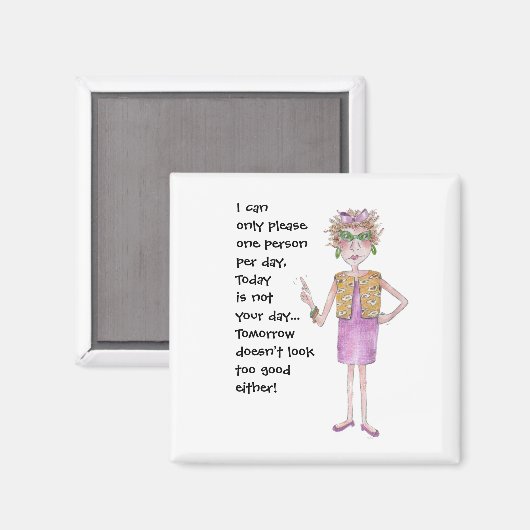 断定的な女性の厳しいレクチャー色彩の鮮やかチャM マグネット (正面/裏面)