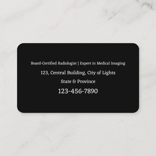 断層放射線放射線科医 名刺 (裏面)