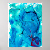 「断崖」抽象芸術水彩画ポスター