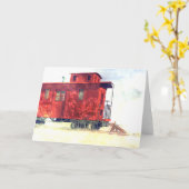 断念された車掌車 カード (黄色い花)