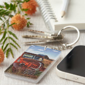 断念された農場が付いている錆つくオレンジごまかしのトラック キーホルダー (正面右)