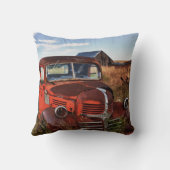 断念された農場が付いている錆つくオレンジごまかしのトラック クッション (裏面)