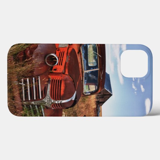 断念された農場が付いている錆つくオレンジごまかしのトラック Case-Mate iPhoneケース (裏面 (横))