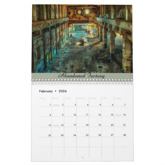 断念される: 腐食の場所の写真撮影のカレンダー カレンダー (2月 2026)