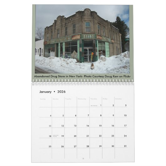 断念される: 腐食の場所の写真撮影のカレンダー カレンダー (1月 2026)