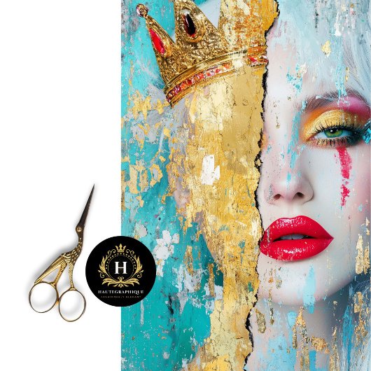 断片化されたクイーン抽象芸術アートデコパージュ 薄葉紙