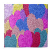 断片化されたハート絵画抽象芸術 タイル (正面)