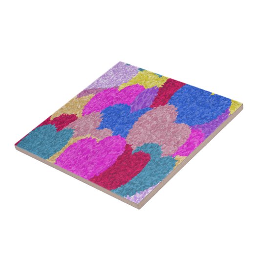 断片化されたハート絵画抽象芸術 タイル (側面)