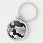 「断片化された夢」デジタル抽象芸術アート キーホルダー (正面)