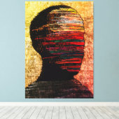 断片化されたID -カラフル抽象芸術スレッドアート キャンバスプリント (インサイチュ (ウッドフロア))