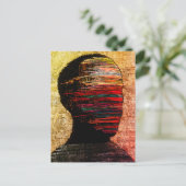 断片化されたID -カラフル抽象芸術スレッドアート ポストカード (スタンド正面)