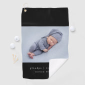 新おじいちゃん年設立孫写真 ゴルフタオル (インサイチュ)